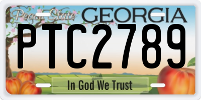 GA license plate PTC2789