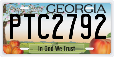 GA license plate PTC2792