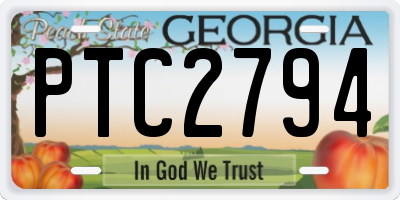 GA license plate PTC2794
