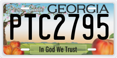 GA license plate PTC2795