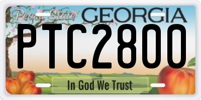 GA license plate PTC2800