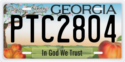 GA license plate PTC2804