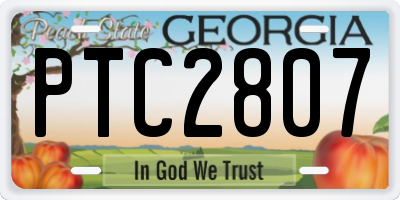 GA license plate PTC2807