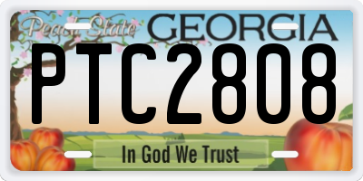 GA license plate PTC2808