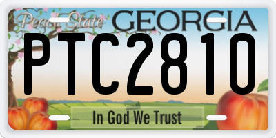 GA license plate PTC2810