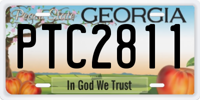 GA license plate PTC2811