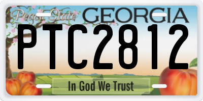 GA license plate PTC2812