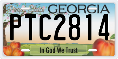 GA license plate PTC2814