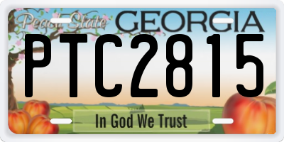 GA license plate PTC2815