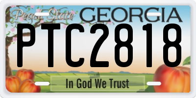 GA license plate PTC2818