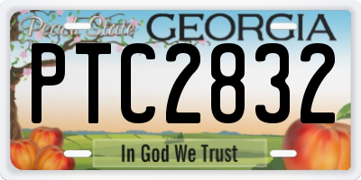 GA license plate PTC2832