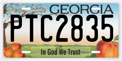 GA license plate PTC2835