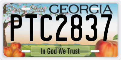 GA license plate PTC2837