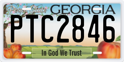GA license plate PTC2846