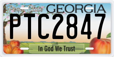 GA license plate PTC2847