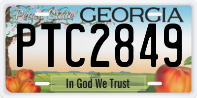 GA license plate PTC2849