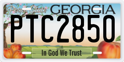 GA license plate PTC2850