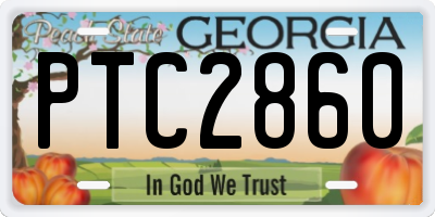 GA license plate PTC2860