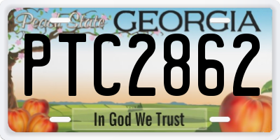 GA license plate PTC2862