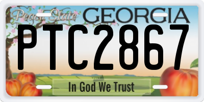 GA license plate PTC2867