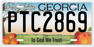 GA license plate PTC2869