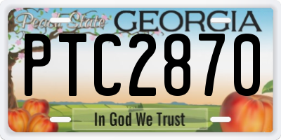GA license plate PTC2870