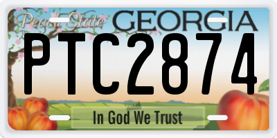 GA license plate PTC2874