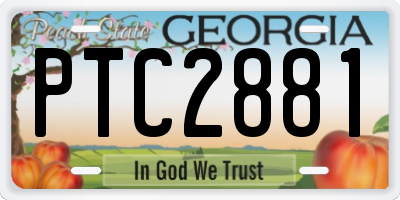 GA license plate PTC2881