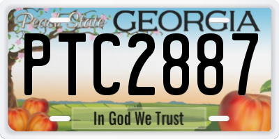 GA license plate PTC2887