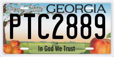 GA license plate PTC2889