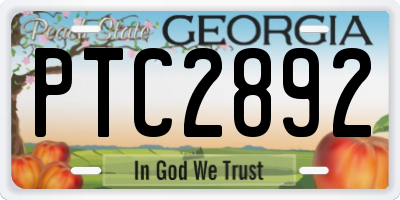 GA license plate PTC2892