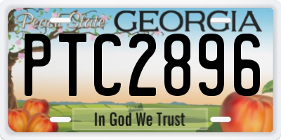 GA license plate PTC2896