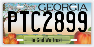 GA license plate PTC2899