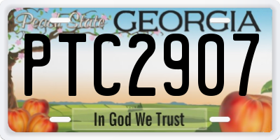 GA license plate PTC2907