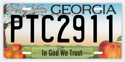 GA license plate PTC2911