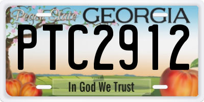 GA license plate PTC2912