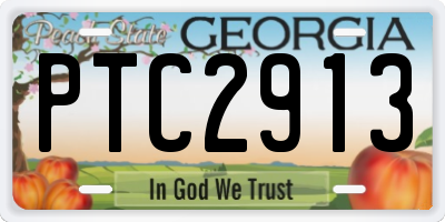 GA license plate PTC2913