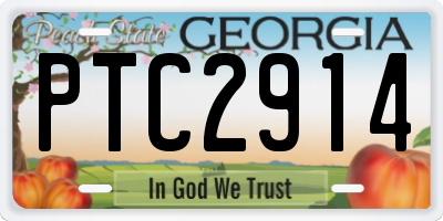 GA license plate PTC2914