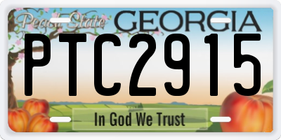 GA license plate PTC2915