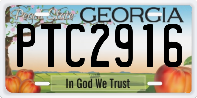 GA license plate PTC2916