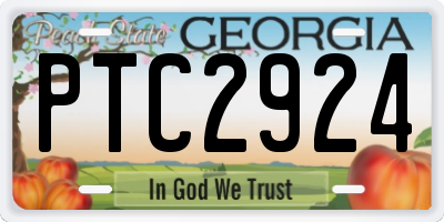 GA license plate PTC2924