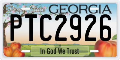 GA license plate PTC2926