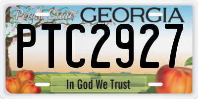 GA license plate PTC2927