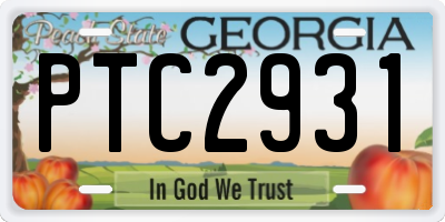 GA license plate PTC2931