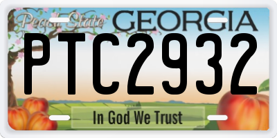 GA license plate PTC2932