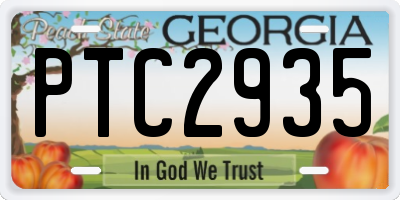 GA license plate PTC2935