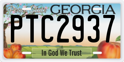 GA license plate PTC2937