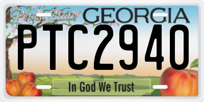 GA license plate PTC2940