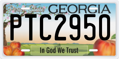 GA license plate PTC2950