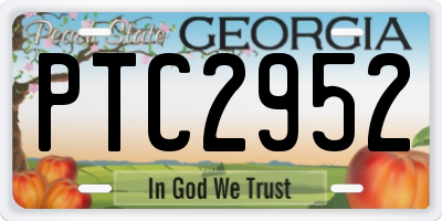 GA license plate PTC2952